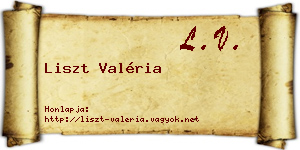 Liszt Valéria névjegykártya