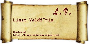 Liszt Valéria névjegykártya